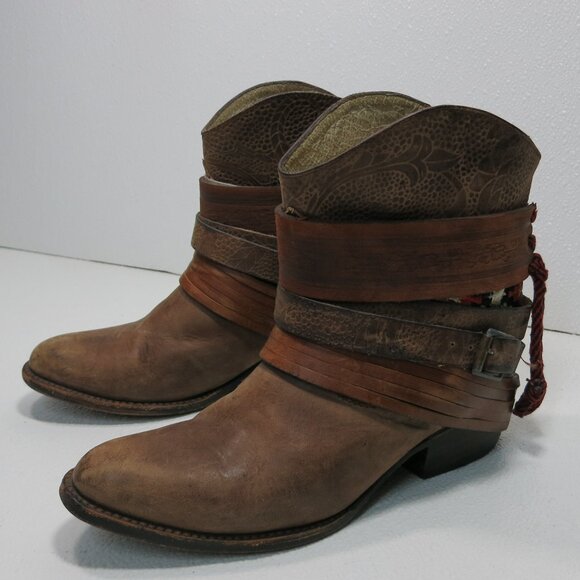 Freebird by Steven Nubuck Oil Tanned Nubuck Leather Booties Women's Boots Sz 7 - Picture 1 of 6